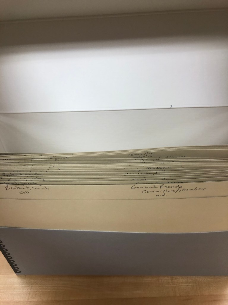 a collection of Brabant's publications in a file.